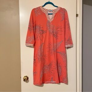 J McLaughlin Coral Printed Midi Dress Size M